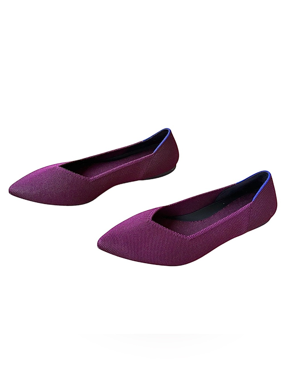 ROTHY’s “The Point II” Maroon & Gold Woven Flats - Picture 4 of 14